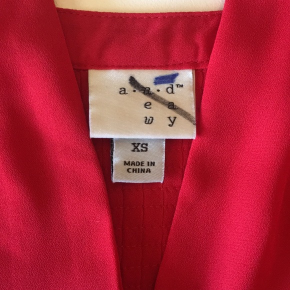 A NEW DAY RED PLEATED LONG SLEEVE SHIRT - Picture 5 of 8